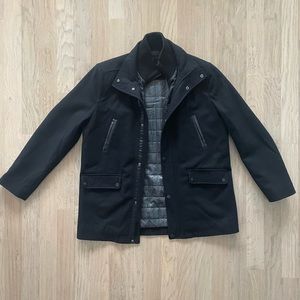 Kenneth Cole New York Men’s Black Wool Winter Coat Jacket Size Large